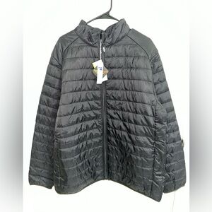 Unisex XL Long Sleeve Puffer Jacket in Navy Blue